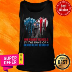 Heart Paw America My Heart Is Held By The Paws Of A Kerry Blue Terrier Dog Tank Top