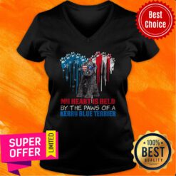 Heart Paw America My Heart Is Held By The Paws Of A Kerry Blue Terrier Dog V-neck