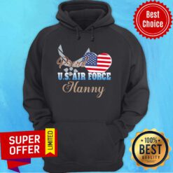 Nice American Flag Independence Day Proud U.S.Air Force Nanny Heart Hoodie