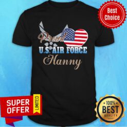 Nice American Flag Independence Day Proud U.S.Air Force Nanny Heart Shirt