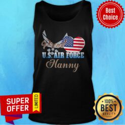 Nice American Flag Independence Day Proud U.S.Air Force Nanny Heart Tank Top