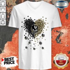 Nice Love Collingwood Magpies Logo Hearts V-neck