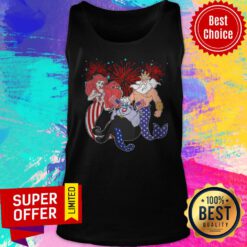 Nice The Little Mermaid Happy The 4th Of July American Flag Independence Day Tank Top