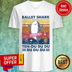 Official Ballet Shark Ten Du Du Du Du Du Du Vintage V-neck