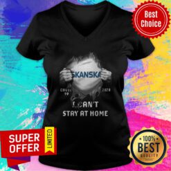 Official Blood Inside Me Skanska Company Covid-19 2020 Can’t Stay At Home V-neck