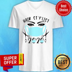 Official Blue Hair Stylist 2020 Face Mask V-neck