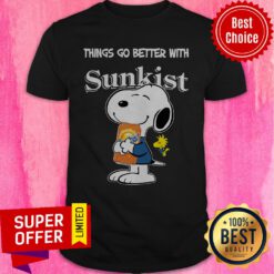Official Snoopy Hug Sunkist Things Go Better With Sunkist Shirt