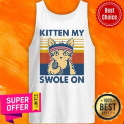 Official Strong Cat Kitten My Swole On Vintage Tank Top