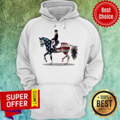 Premium American FLag Dressage Horse Hoodie