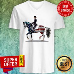 Premium American FLag Dressage Horse V-neck