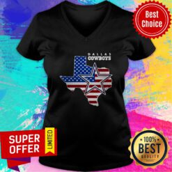 Premium Dallas Cowboys American Map Flag V-neck