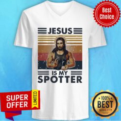 Premium Jesus Is My Spotter Vintage V-neck