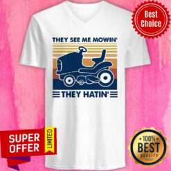 Premium Lawn Mower They See Me Mowin’ They Hatin’ Vintage V-neck
