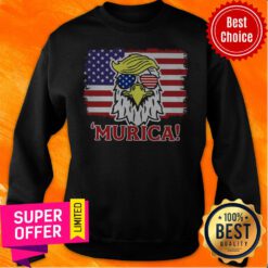 Premium Murica Trump Eagle American Flag 4th July Sweatshirt