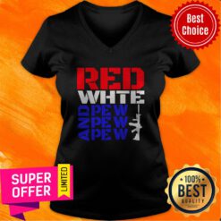 Premium Red White And Pew Pew Pew V-neck