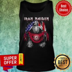 Skeleton Iron Maiden Alabama Crimson Tide Logo American Flag Independence Day Tank Top