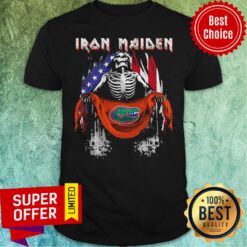 Skeleton Iron Maiden Florida Gators Logo American Flag Independence Day Shirt