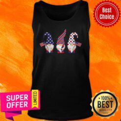 Top 4th Of July Gnome American Flag Tank Top