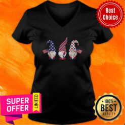 Top 4th Of July Gnome American Flag V-neck