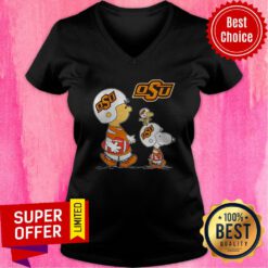 Top Charlie Brown Snoopy And Woodstock OSU V-neck