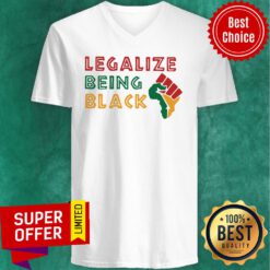 Top Fist Isolated Legalize Being Black V-neck