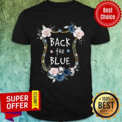 Top Flower Back The Blue Shirt