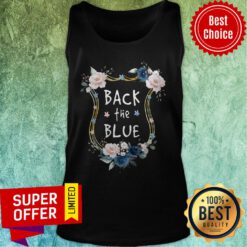 Top Flower Back The Blue Tank Top