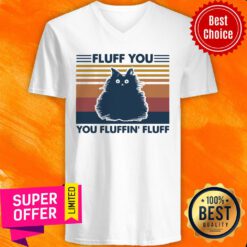 Top Fluff You You Fluffin Fluff Cat Vintage V-neck