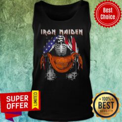 Top Skeleton Iron Maiden Clemson Tiger logo American Flag Independence Day Tank Top