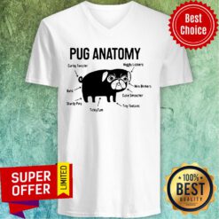 Top The Pug Anatomy Pug V-neck
