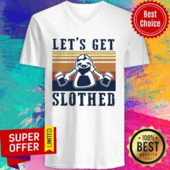Awesome Let’s Get Slothed Beer Vintage V-neck