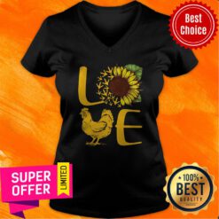 Awesome Love Sunflower Chicken V-neck