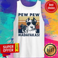 Awesome Pitbull Pew Pew Madafakas Vintage Retro Tank Top