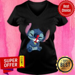 Awesome Stitch Hug Chicken V-neck