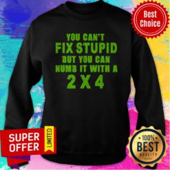Awesome You Can't Fix Stupid But You Can Numb It With A 2x4 Sweatshirt