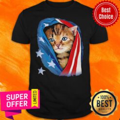 Funny American Flag Cat Shirt