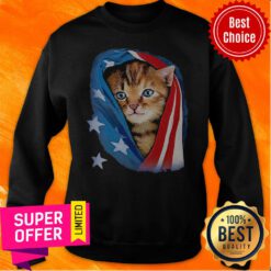 Funny American Flag Cat Sweatshirt