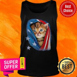 Funny American Flag Cat Tank Top
