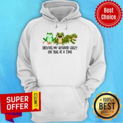 Funny Driving My Husband Crazy One Frog At A Time Hoodie