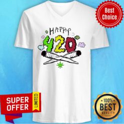 Funny Happy 420 V-neck