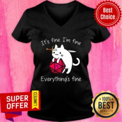 Funny It's Fine I'm Fine Everything's Fine V-neck