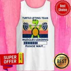 Funny Turtle Lifting Team Muscles Loading Please Wait Vintage Tank Top