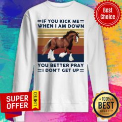 Horse If You Kick Me When I Am Down You Better Pray I Don’t Get Up Sweatshirt