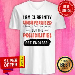 I’m Currently Unsupervised I Know It Freaks Me Out Too But The Possibilities V-neck