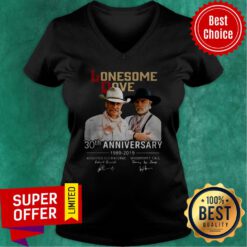 Lonesome Dove Book 30th Anniversary Larry Mcmurtry 1989-2019 Signature V-neck