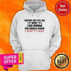 Nice Before You Tell Me What I Did Wrong You Should Know I Don’t Care Hoodie