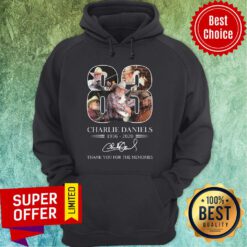 Nice Charlie Daniels 83 1936-2020 Signature Thank You For The Memories Hoodie