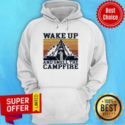 Nice Retro Navy Wake Up And Smell The Campfire Vintage Hoodie