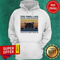 Nice You Smell Like Drama And Headache Please Get Away From Me Black Cat Hoodie