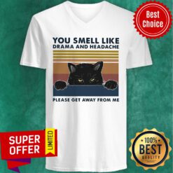 Nice You Smell Like Drama And Headache Please Get Away From Me Black Cat V-neck